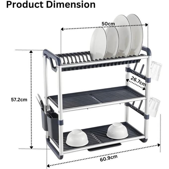 منظم تنشيف الصحون بثلاث طبقات - الصورة 2
