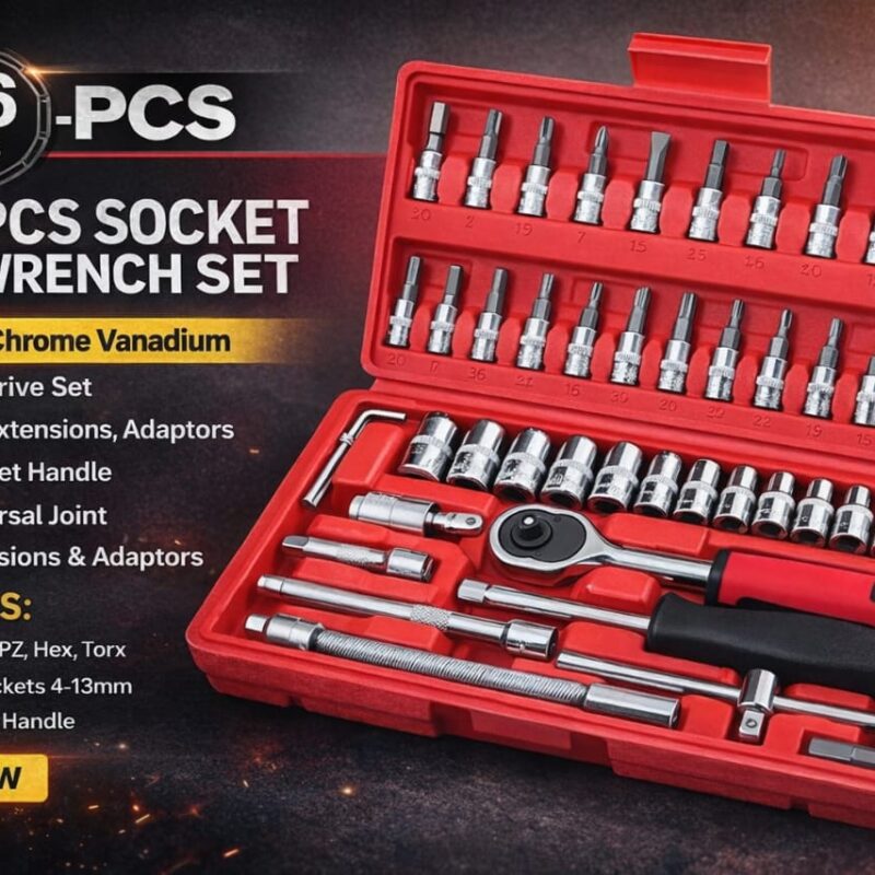 🔧✨ طقم مفاتيح ولقم احترافي – 46 قطعة ✨🔧